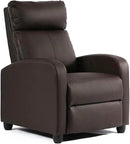 BestMassage | Recliner Chair | No Massage Function | Pu Brown | with Lumbar Support, Adjustable Push Back, Wide Armrests, Footrest & Padded Seat | Easy Assembly | for Living Room, Home Theatre by CozyNest Decor