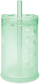 Olababy Clear View Silicone Training Cup with Straw Lid | Toddler Sippy Trainer 12mo+ | Unbreakable Water Drinking Cups for Kids 2yr+ | Baby Led Weaning & Feeding Supplies (Mint, 9 oz) by TinyTreasures Baby Boutique