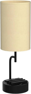 Dreamholder Table Lamp with 3 USB Charging Ports, Modern Desk Lamp with AC Outlet and Phone Stands, Perfect Bedside Lamp for Bedroom, Living Room, Office (Pack of 2), Cream by CozyNest Decor