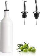Sweejar Large Ceramic Olive Oil Dispenser Bottle, Opaque Oil Cruet Protects Oil to Reduce Oxidation, Suitable For Storage Of Oil, Vinegar, Soy Sauce & Other Liquids, Pack of 1, 24 Fl Oz (White) by CozyNest Decor