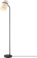 GLOBE Electric 61000145 62" Floor Lamp, Matte Black, White Fabric Shade, in-Line of/Off Foot Switch, 6-Foot Black Cord, Reading Light, Bedroom, Living Room, Home Decor by CozyNest Decor