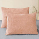 CaliTime Throw Pillow Covers Decorative 20 X 26 Inches Pack of 2 Cozy Chenille Standard Pillow Shams Cases for Couch Sofa Bed Living Room Home Dusty Pink by CozyNest Decor