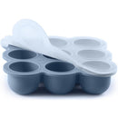 Samuelworld Baby Food Storage Container, 12 Portions x 2.5oz - BPA Free Silicone Freezer Tray with Clip-On Lid for Breast Milk Storage, Homemade Baby Food, Vegetable & Fruit Purees - Navy Blue by TinyTreasures Baby Boutique