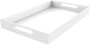 White Acrylic Serving Tray for Vanity, Bathroom, Ottoman, Organizer and Décor with Handles (Rectangle, Large) by CozyNest Decor