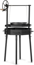 TITAN GREAT OUTDOORS Ash & Ember Santa Maria Grill, Argentine Style Open Fire Grill, Adjustable Cooking Grate with Flywheel, BBQ Grill Comes with Cast Iron Skillet by GreenHaven Gardens