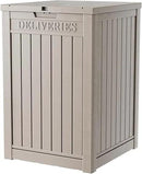 DRATO 48 Gallon Package Delivery Box, Large Lockable Storage Box, Double-Wall Resin Outdoor Package Delivery and Waterproof Deck Box for Porch, Patios by CozyNest Decor