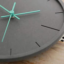 Stephanie Imports Modern Minimalist Dark Concrete Silent Wall Clock (Teal Hands) by CozyNest Decor