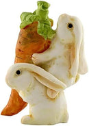 Top Collection Miniature Fairy Garden and Terrarium Statue, Rabbits Carrying Carrot by GreenHaven Gardens