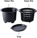 8 Inch Orchid Pots with Holes and Saucers,Double Layer Plastic Large Orchid Planter Pot,Flower Pots for Indoor Outdoor Flower Plants,Orchids,Herbs,Snake Plants and Succulents by GreenHaven Gardens