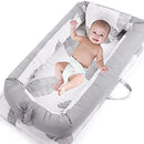 Lounger for Newborn, Newborn Lounger for 0-24 Months, Breathable & Portable Infant Nest - Soft Infant Floor Seat Cover for Travel (Leaves) by TinyTreasures Baby Boutique