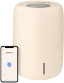 Humea Smart Evaporative Humidifier with WiFi & App Control - 3L Tank, 4 Speeds, 300ml/h - Quiet, Mist-Free, No White Dust - Nightlight - For Allergies, Dry Skin, Better Sleep - Beige by TinyTreasures Baby Boutique