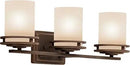 Kichler Hendrik 24" 3 Light Vanity Light with Light Umber Etched Glass Olde Bronze® by CozyNest Decor