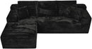 Modular Sectional Sofa Cloud Sectional Couch, 107" Comfy Fluffy L Shaped Light Black Couches for Living Room, Deep Seat Memory Foam Corduroy Boneless Couch Sectionals with Right Facing Chaise Sofa by CozyNest Decor