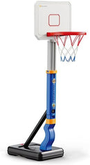 Toddler Basketball Hoop, Adjustable Height 2.3-4.5ft Baby Basketball Goal Set with 4 Balls & Pump, Backyard Poolside Basketball Toy for Boys & Girls Birthday Gift, Blue by TinyTreasures Baby Boutique