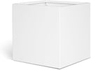 White Steel Planter Square Outdoor Planters Galvanized Steel Planter Box Indoor Metal Large Planters Cube Heavy Duty Flower Pot 24 Inch Modern Commercial Residential for Trees Patio Deck Yard Garden