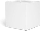 White Steel Planter Square Outdoor Planters Galvanized Steel Planter Box Indoor Metal Large Planters Cube Heavy Duty Flower Pot 26 Inch Modern Commercial Residential for Trees Patio Deck Yard Garden