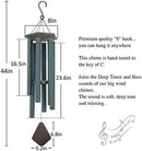Wind Chimes Outdoor Large Deep Tone,Sympathy Wind Chime Outdoor, Memorial Wind-Chime with 6 Tuned Tubes, Elegant Chime for Garden, Patio, Balcony and Home Decor, Matte Green by CozyNest Decor