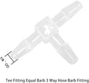 1/8" Tee Fitting Equal Barb 3 Way Hose Barb Fitting，Splicer Joint Mender Adapter Union Fitting for Fuel Gas Liquid Air (Pack of 5) for Fuel Gas Liquid Air (Pack of 5) by GreenHaven Gardens