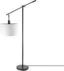 GLOBE Electric 67525 Avellino 66" Floor Lamp, Matte Black, White Linen Shade, Stepless Rotary Dimmer Switch on Socket by CozyNest Decor