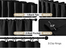 Joydeco Blackout Curtains for Bedroom, Black Out Curtains 108 Inch Long, Room Darkening Noise Reducing Wrinkle-Free Drapes, Black Curtains with Rod Pocket Back Tab 2 Panels (W52 x L108 Inch) by TinyTreasures Baby Boutique