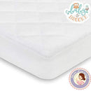 Organic Bamboo from Viscose Fitted Crib Mattress Protector Pad by Baby&Brooke – 100% Waterproof, Absorbent, Non-Toxic, Breathable Mattress Cover - (52"x 28"x 8") by TinyTreasures Baby Boutique