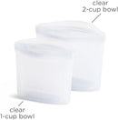 Stasher Premium Silicone Reusable Food Storage Bags, 2-Pack, Clear, Multi-Use Food Storage Bags, Lunch Bag, Travel Containers, BPA Free, Leak-free, Dishwasher-Safe, Eco-friendly by TinyTreasures Baby Boutique