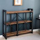 IRONCK Rustic Entryway Console Table, Long Hallway Table 55 in 3-Tier, TV Stand Entertainment Center Media Stand for Living Room, Industrial Style, Vintage Brown by CozyNest Decor