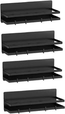 Magnetic Spice Rack Refrigerator Magnetic Shelf Fridge Organizer Space Saver Container for Kitchen/Apartment, Drill free, Black 4 Packs by CozyNest Decor