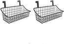 Wire Storage Basket No Drilling Wall Hanging Baskets with Adhesive for Kitchen, Bathroom, Bedroom Storage 2 Pack Black by CozyNest Decor