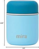 MIRA 9oz Insulated Food Jar Thermo for Hot Food & Soup, Compact Stainless Steel Vacuum Lunch Container - Sky Blue by TinyTreasures Baby Boutique