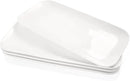 Serving Platters Set of 4, Rectangular Serving Plates, Serving Trays for Entertaining Party, Microwave,Oven,Dishwasher Safe,Kitchen Dinnerware, White 12.4 Inch by CozyNest Decor