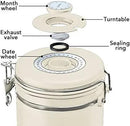 ShanSon Coffee Canister Airtight Coffee Container Stainless Steel Coffee Bean Storage Container with Scoop Coffee Canister for Beans Grounds Sugar Flour Tea Cereal,11OZ, Beige by CozyNest Decor