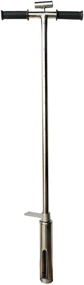 INTBUYING 40’’ Soil Sampler Probe Soil Test Probe with 8’’Sample Ejector and Foot Pedal &Rubber Handle Stainless Steel 2in Dia for Soil Sampling Lawn Garden Farm