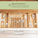 Premium Silverware, Flatware and Utensil Organizer for Kitchen Drawers, Food-Safe Contract Grade, Expandable from 18 to 33 In, Natural Bamboo by CozyNest Decor