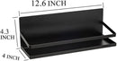 Magnetic Spice Rack Holder Paper Towel Holder with Hook for Refrigerator Fridge Organizer for Kitchen, Space Saver Container for Kitchen/Apartment, Drill Free, Black，3 Packs