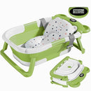 TPN Collapsible Baby Bathtub, Baby Bath Tub with Soft Cushion & Real-Time Thermometer, Baby Bathtub Infant to Toddler Tub (0-36 Months), Portable Newborn Travel Bath tub by TinyTreasures Baby Boutique