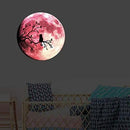 Quanhaigou Glow in The Dark Wall or Ceiling Moon Stickers – Luminous Decal Sticker for Simulated Planet Effect at Night – Red 3D Earth Black Tree Cat by CozyNest Decor