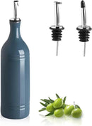 Sweejar Large Ceramic Olive Oil Dispenser Bottle, Opaque Oil Cruet Protects Oil to Reduce Oxidation, Suitable for Storage Oil, Vinegar, Soy Sauce & Other Liquids, Pack of 1, 24 Fl Oz (Fog Blue) by CozyNest Decor