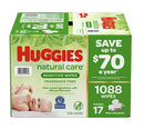 HUGGIES Natural Care Sensitive Baby Wipe Refill, Fragrance Free (1,088 Count) by TinyTreasures Baby Boutique