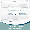 5-Pack Child Proof Cabinet Latches for Drawers, Cupboards, Fridge Toilet Seat, Dishwashers, Trash Can, Up to 37lb Pull Force - Adjustable Length, 3M Adhesive, No Drilling Child Safety Locks, White by TinyTreasures Baby Boutique