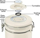 ShanSon Coffee Canister Airtight Coffee Container Stainless Steel Coffee Bean Storage Container with Scoop Coffee Canister for Beans Grounds Sugar Flour Tea Cereal,16OZ, Beige by CozyNest Decor