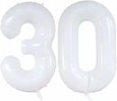 GOER Number 30 Balloons for 30th Birthday Party Decorations,42 Inch Jumbo Foil Helium Balloons for 30th Anniversary (White) by TinyTreasures Baby Boutique