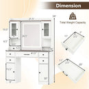 41.5 Inch Makeup Dressing Table with Power Outlets and 3 Color Lighting Modes-White+ by LJGDeals