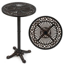 41.5 Inch Patio Round Bar Table Cast Aluminum Bistro Table for Garden-Bronze by LJGDeals