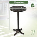 41.5 Inch Patio Round Bar Table Cast Aluminum Bistro Table for Garden-Bronze by LJGDeals