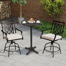 41.5 Inch Patio Round Bar Table Cast Aluminum Bistro Table for Garden-Bronze by LJGDeals