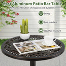 41.5 Inch Patio Round Bar Table Cast Aluminum Bistro Table for Garden-Bronze by LJGDeals