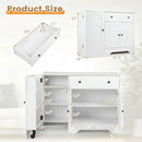 Coffee Bar Cabinet with Rolling Wheels and 3 Doors - 41.5" by LJGDeals