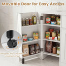 Coffee Bar Cabinet with Rolling Wheels and 3 Doors - 41.5" by LJGDeals