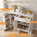 Coffee Bar Cabinet with Rolling Wheels and 3 Doors - 41.5" by LJGDeals